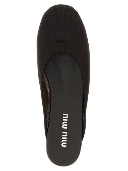 Miu Miu Black Recycled Polyester Flats