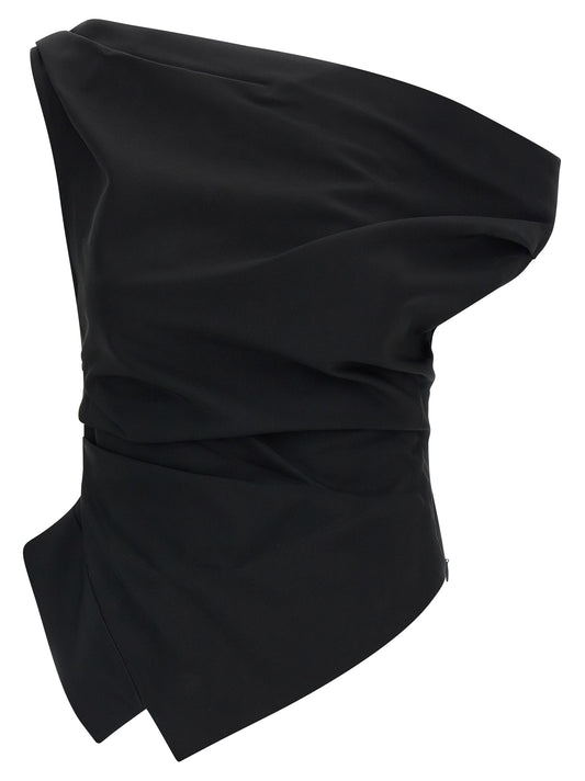 Tank Top by Rohe for women in stretch viscose black features an bespeak silhouette, showcasing an bespeak sleeveless and bespeak lapel neckline for a truly sophisticated look.