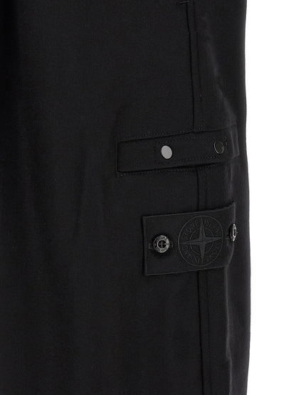 Stone Island Black Virgin Wool Cargo Pants