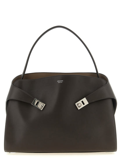 Ferragamo Brown Calfskin Shoulder Bag