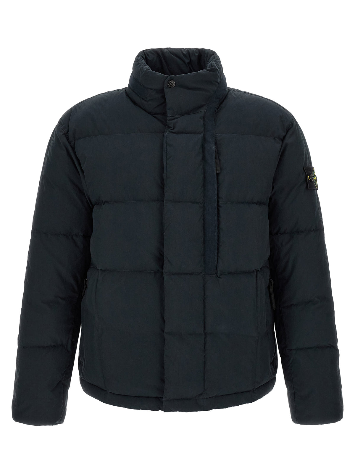 Stone Island Blue Cotton Full-Length Jacket