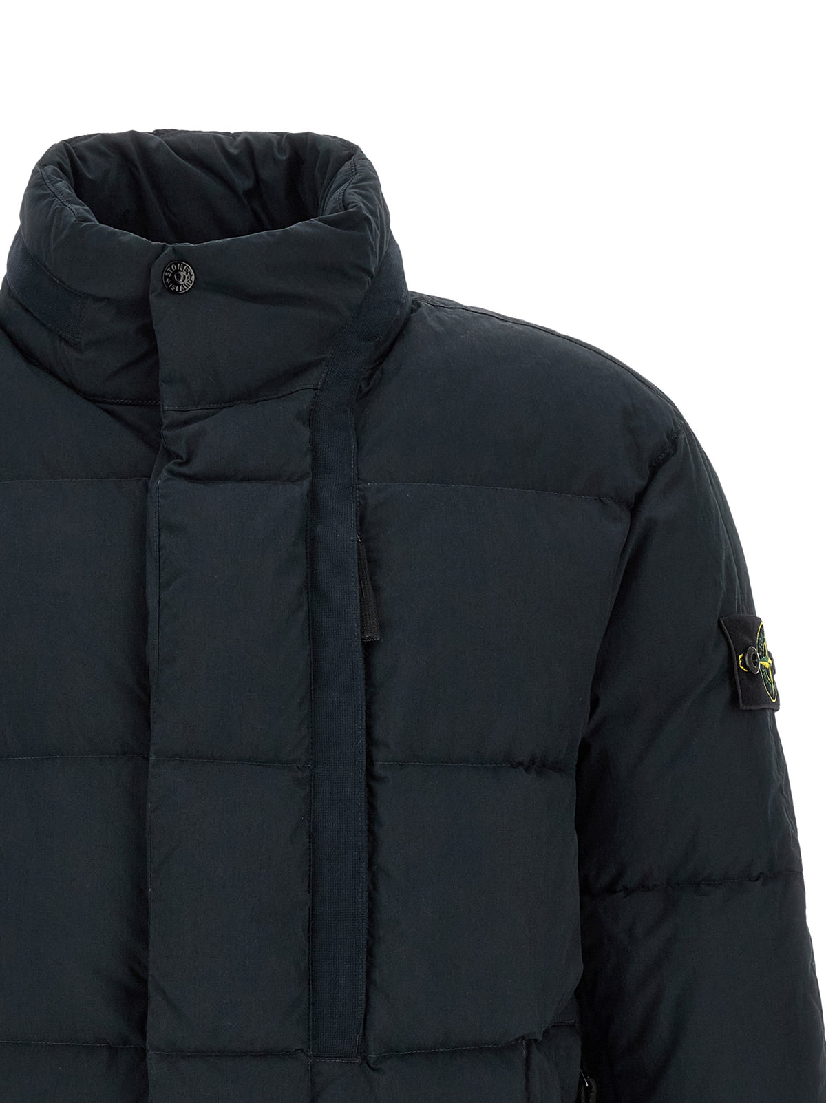 Stone Island Blue Cotton Full-Length Jacket