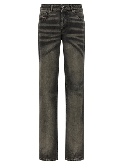 Diesel Black Cotton Straight-Leg Jeans