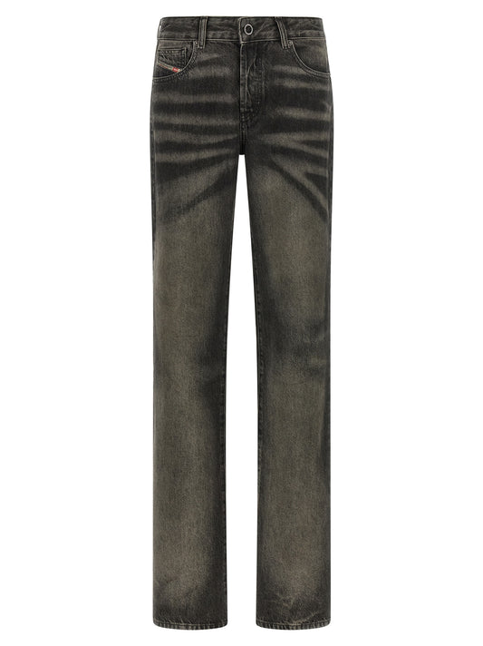 Jeans by Diesel for women in denim cotton black & signature features a refined silhouette with a refined straight-leg, defined by a mid rise and a refined long for a refined finish.