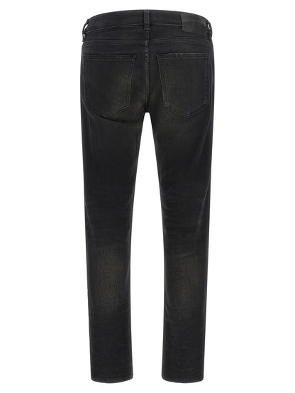Diesel Black Cotton Tapered Jeans