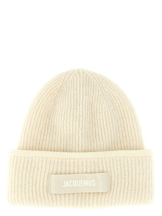 Beanie Hat by Jacquemus for men in nylon mohair & alpaca wool white features a refined luxury silhouette, artfully capturing the essence of the refined luxury Nylon Mohair & Alpaca Wool Beanie Hat design for a sophisticated, premium look.