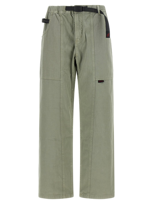 Trousers by Gramicci for men in organic cotton twill bicolour & green features a artisanal silhouette, showcasing a sophisticated cropped with a cropped and for a artisanal finish.