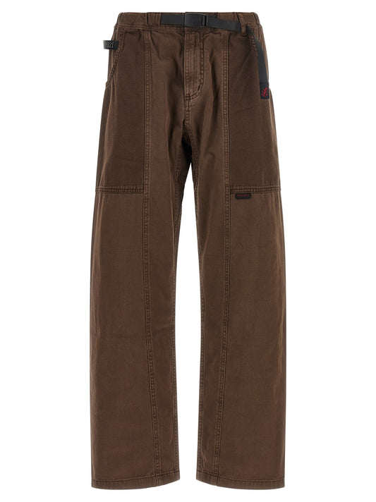 Trousers by Gramicci for men in cotton twill brown features a tailored silhouette with a tailored straight-leg, defined by its long and a sophisticated .