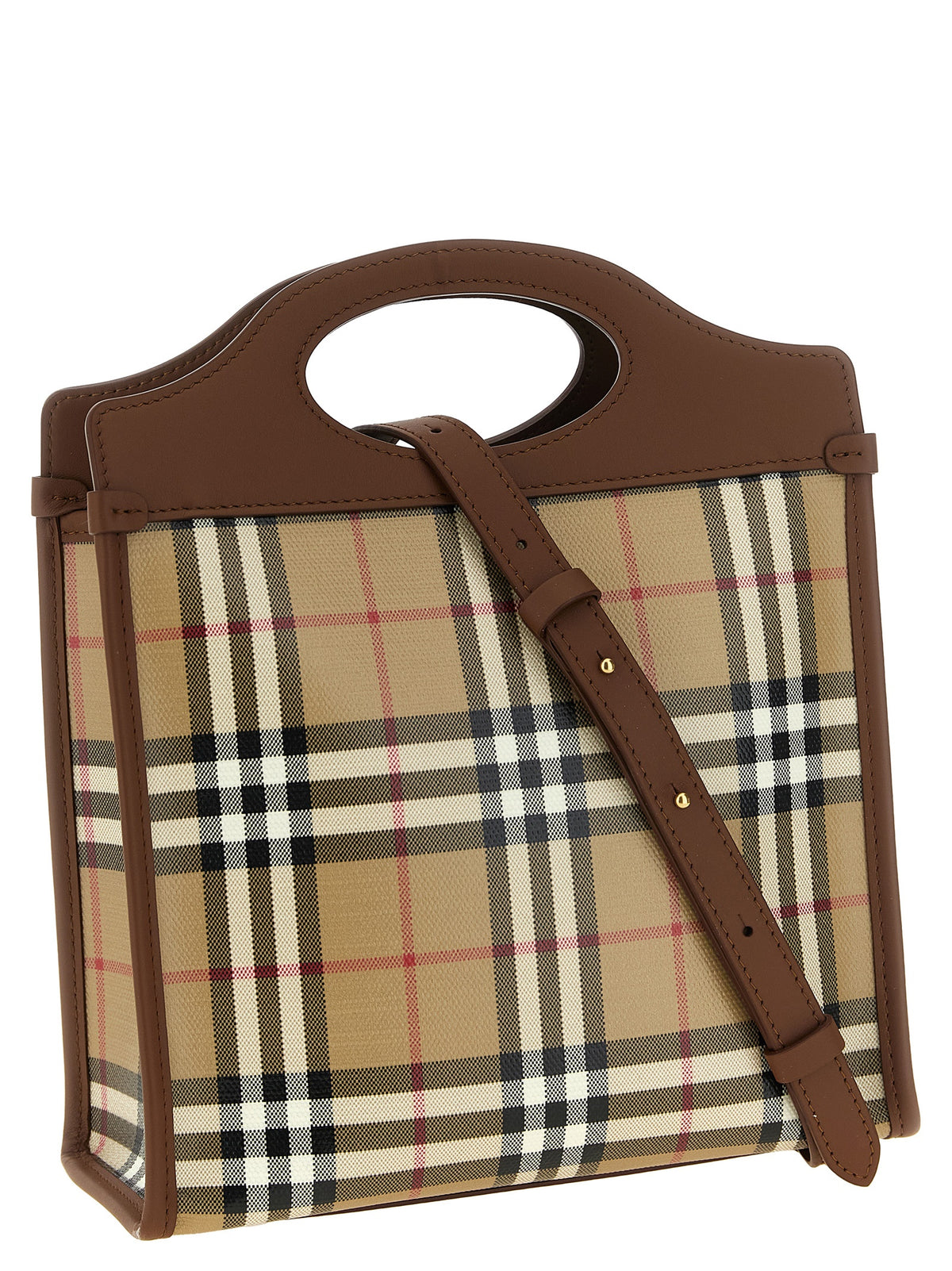 Mini Handbag by Burberry for women in cotton canvas & leather beige, gold & patterned features a exquisite silhouette, showcasing a secure and exquisite with versatile shoulder-strap, adjustable-strap & handle for a exquisite finish.
