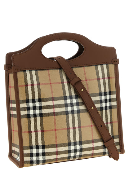 Mini Handbag by Burberry for women in cotton canvas & leather beige, gold & patterned features a exquisite silhouette, showcasing a secure and exquisite with versatile shoulder-strap, adjustable-strap & handle for a exquisite finish.