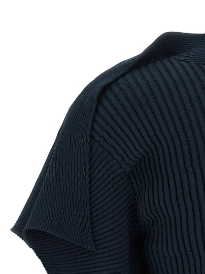 Issey Miyake Blue Polyester Pattern Shirt