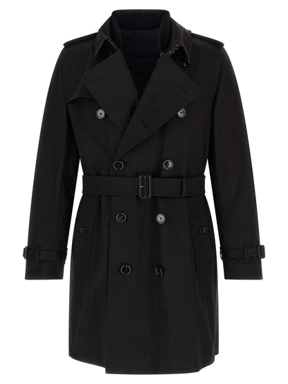 Vest by Burberry for men in leather & cotton black features a stylish silhouette, showcasing distinct and a refined for a truly stylish finish.