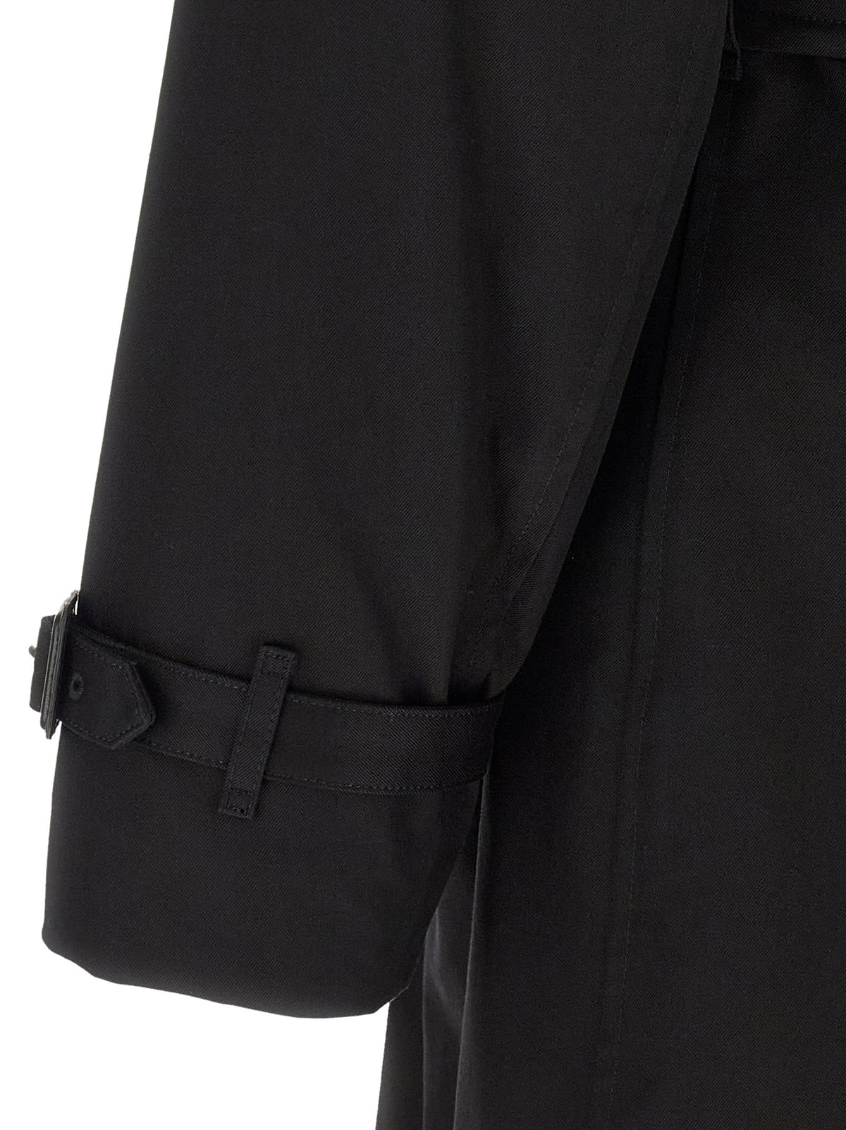 Vest by Burberry for men in leather & cotton black showcases a dynamic silhouette, perfectly balancing with a dynamic for a sophisticated, high-fashion look.