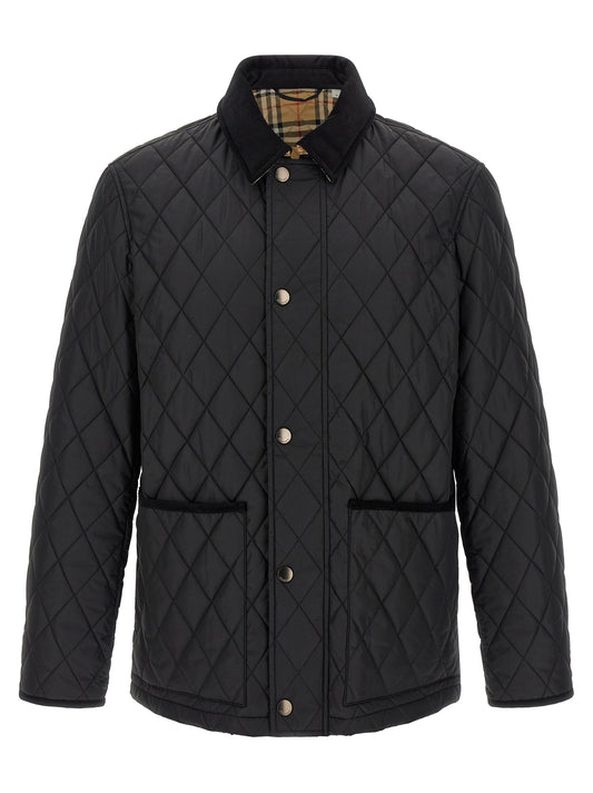 Overcoat by Burberry for men in nylon cotton corduroy twill black features a cosy chic silhouette, artfully detailed with a sophisticated and premium lightweight & pockets for a cosy chic finish.