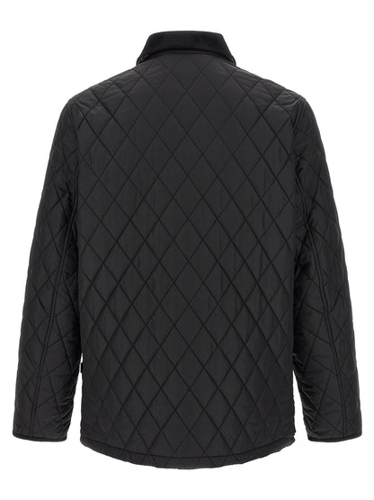 Burberry Men's Lightweight Nylon Cotton Corduroy Twill Overcoat - Black