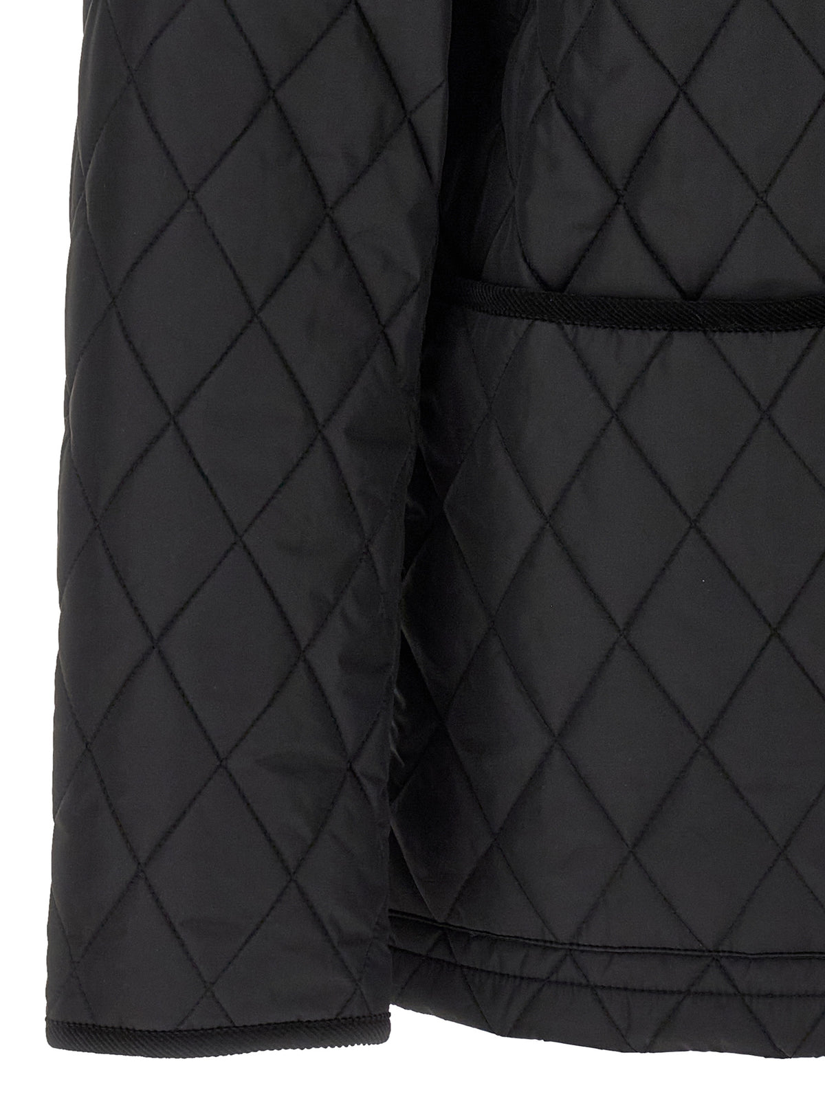 Burberry Men's Lightweight Nylon Cotton Corduroy Twill Overcoat - Black