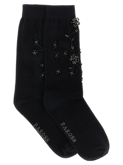 P.A.R.O.S.H. Black Cotton Socks