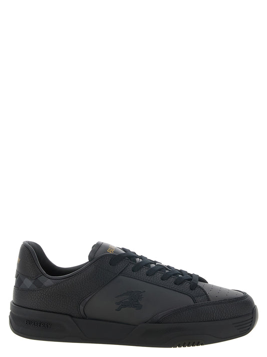Sneakers by Burberry for men in polyamide polyurethane leather black, gold & patterned features an versatile design from the Grace Men's Chunky Polyamide Polyurethane Leather Sneakers collection, highlighting a versatile chunky style for a premium, high-fashion look.