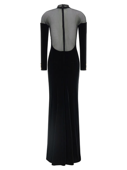 Elisabetta Franchi Black Polyester Long Dress