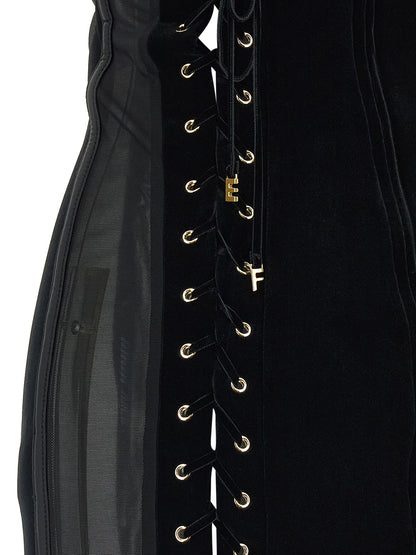 Elisabetta Franchi Black Polyester Short Dress