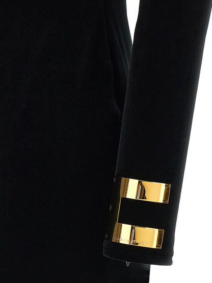 Elisabetta Franchi Black Polyester Long Dress