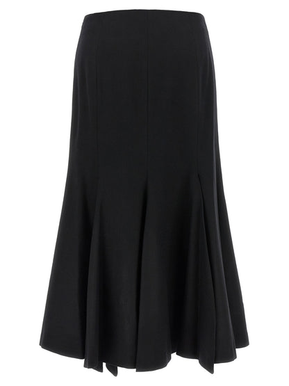 THELATEST Black Polyamide Midi Skirt