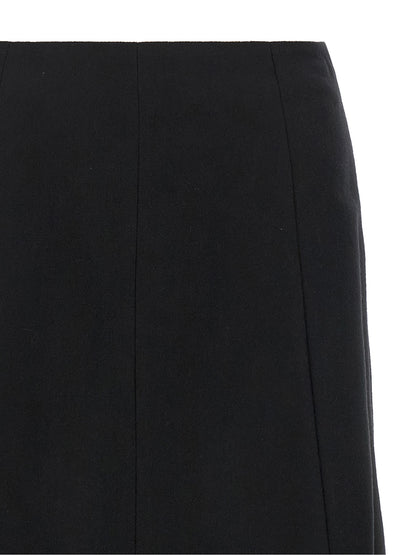 THELATEST Black Polyamide Midi Skirt