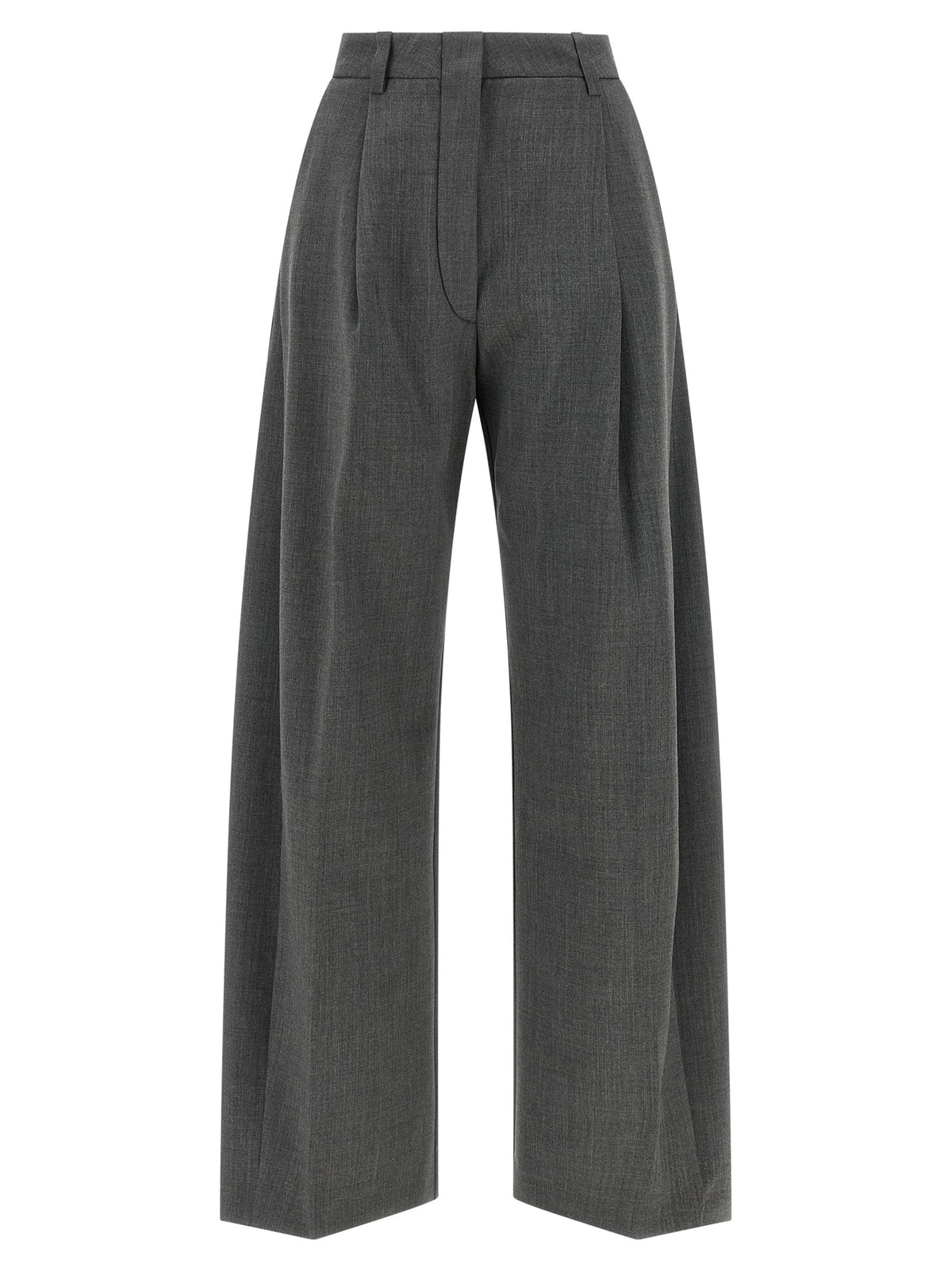 THELATEST Gray Polyester Dress Pants
