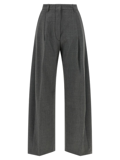 THELATEST Gray Polyester Dress Pants