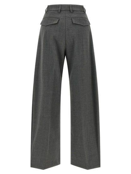 THELATEST Gray Polyester Dress Pants