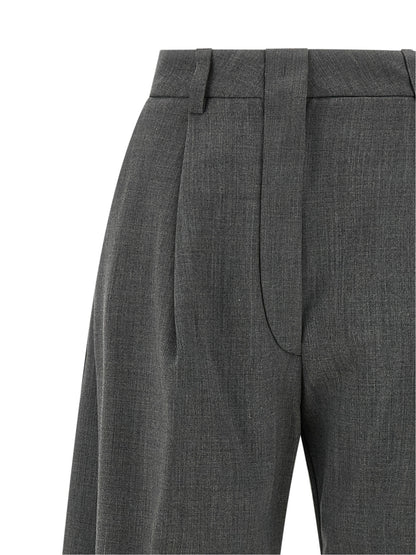 THELATEST Gray Polyester Dress Pants