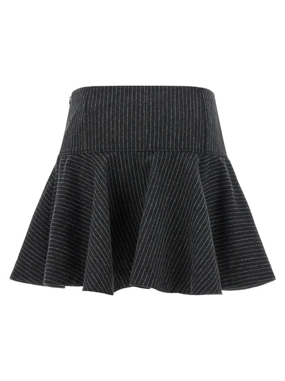 Ganni Gray Polyester Long Skirt