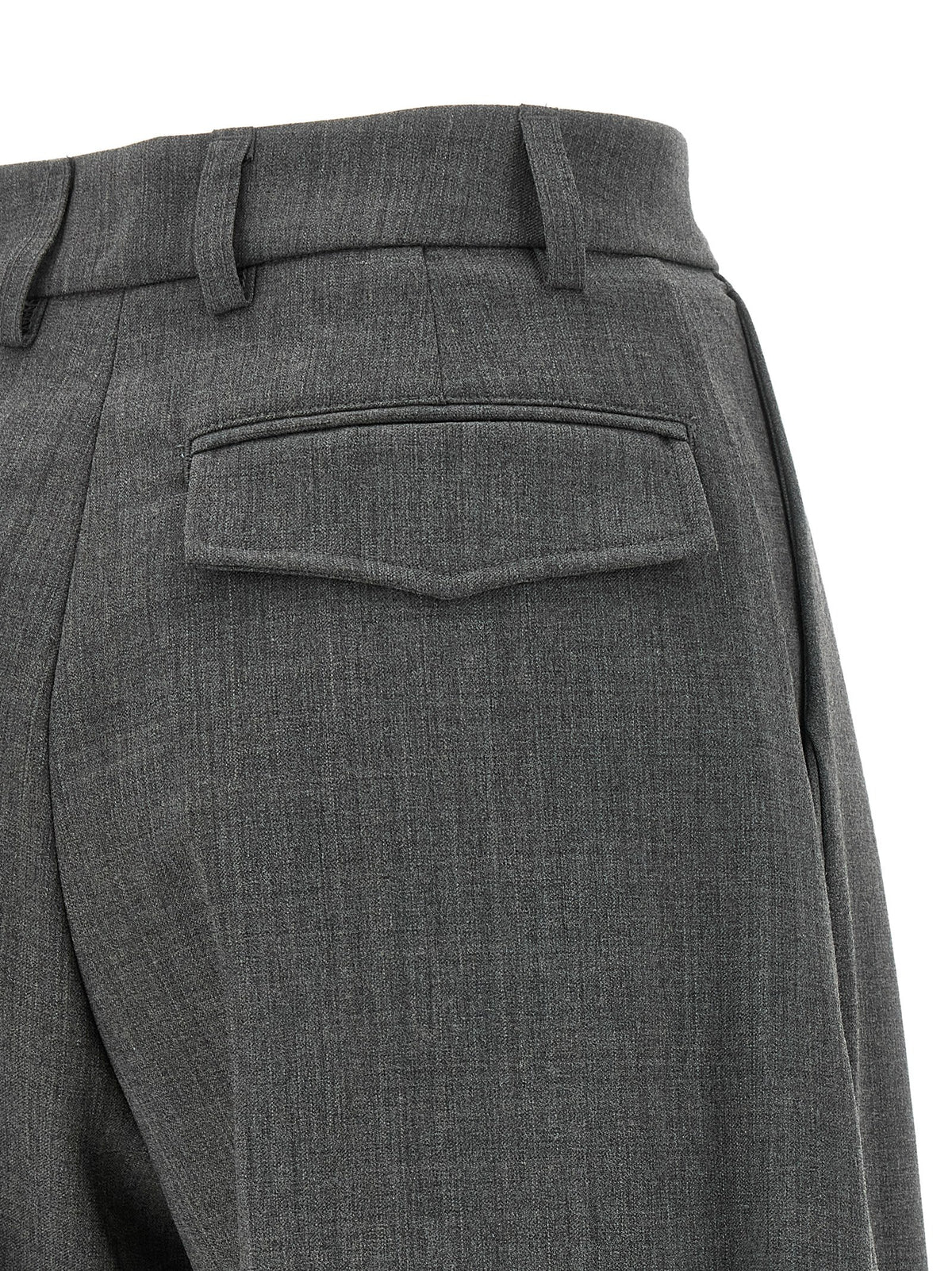 THELATEST Gray Polyester Dress Pants