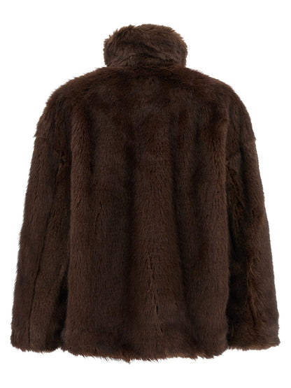 THELATEST Brown Polyester Coat