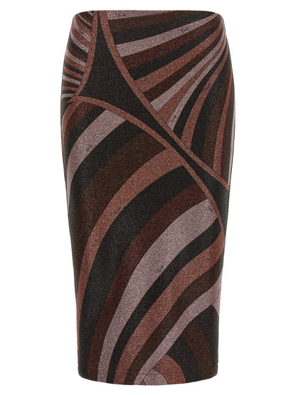 Emilio Pucci Bordeaux Polyamide Midi Skirt