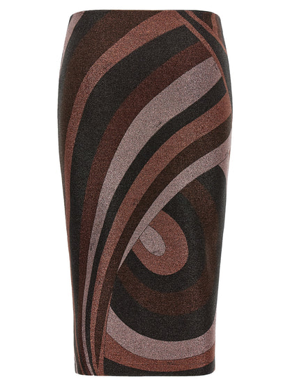 Emilio Pucci Bordeaux Polyamide Midi Skirt