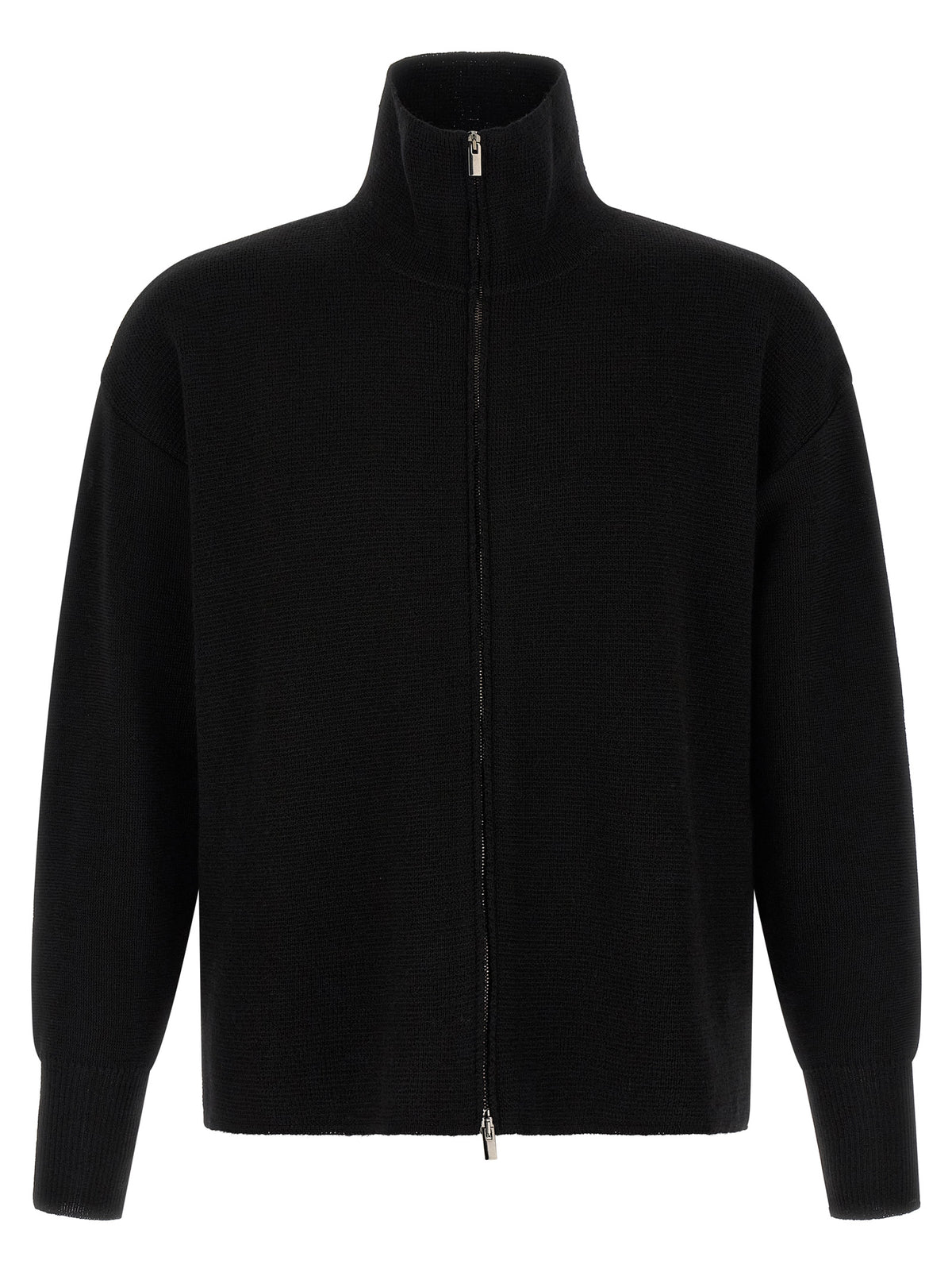 MA'RY'YA Black Virgin Wool Cardigan