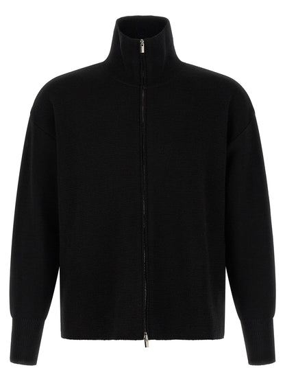 MA'RY'YA Black Virgin Wool Cardigan