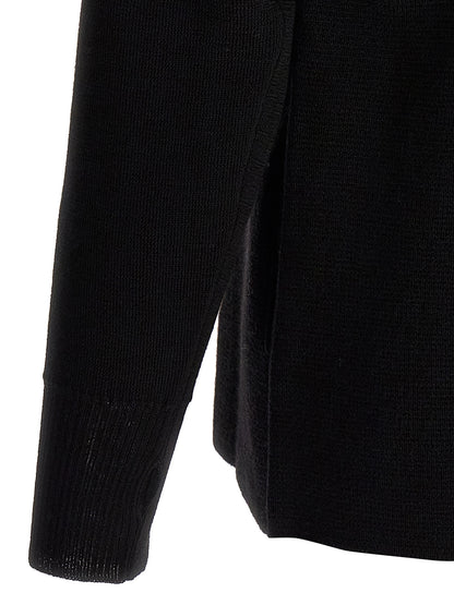MA'RY'YA Black Virgin Wool Cardigan