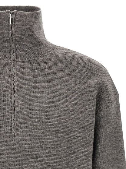 MA'RY'YA Gray Virgin Wool Cardigan