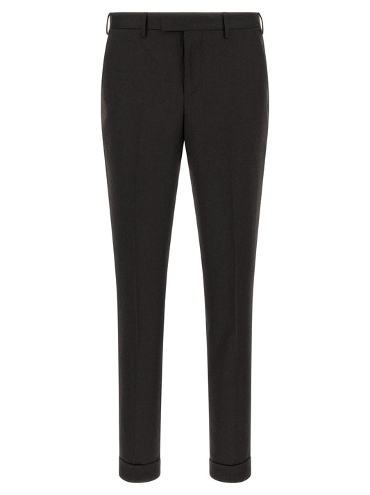 Trousers by PT Torino for men in virgin wool brown presents a smart silhouette, meticulously detailed with a smart , a smart long, and a smart mid rise.