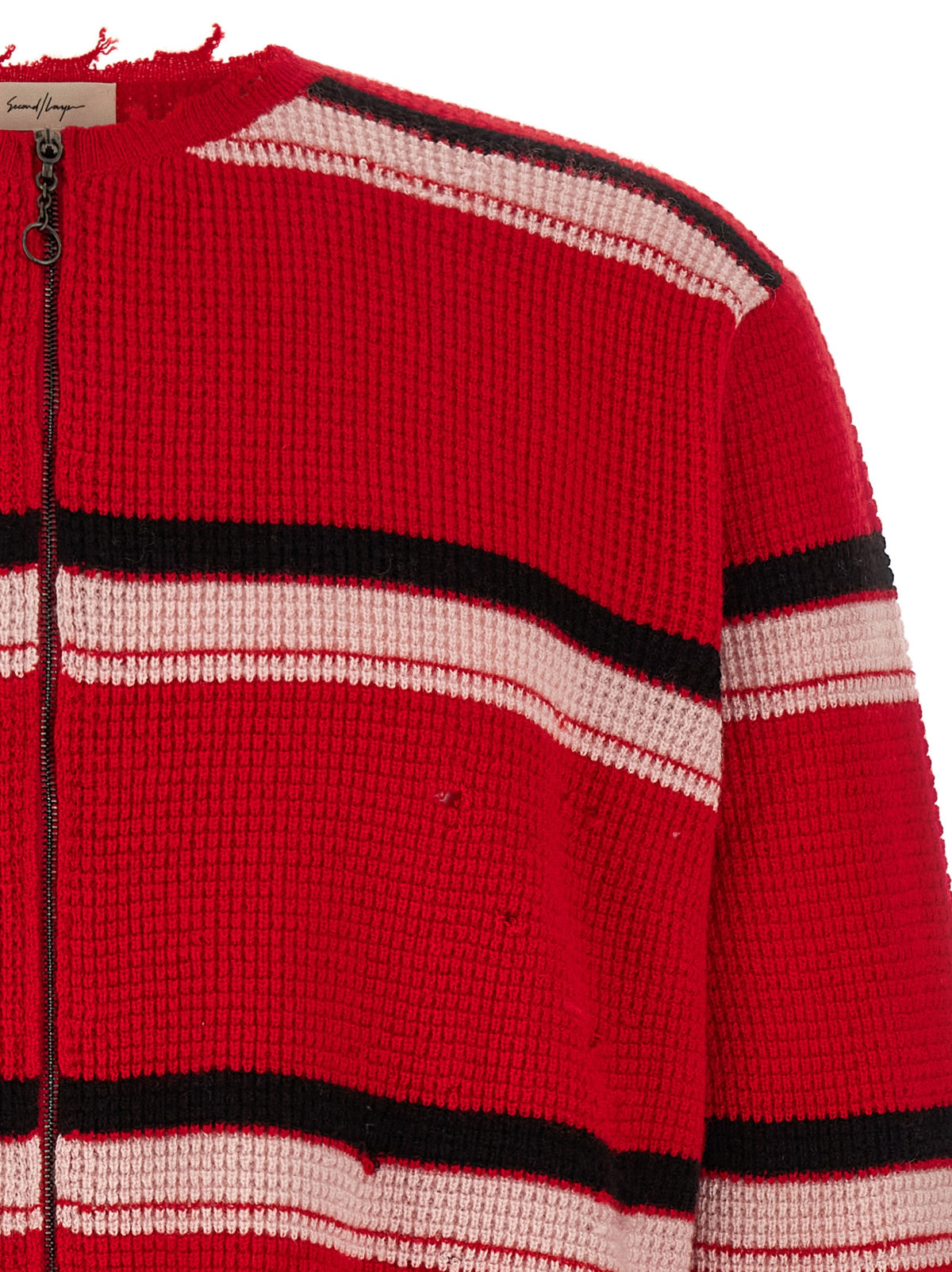 SECOND/LAYER Red Wool Cardigan
