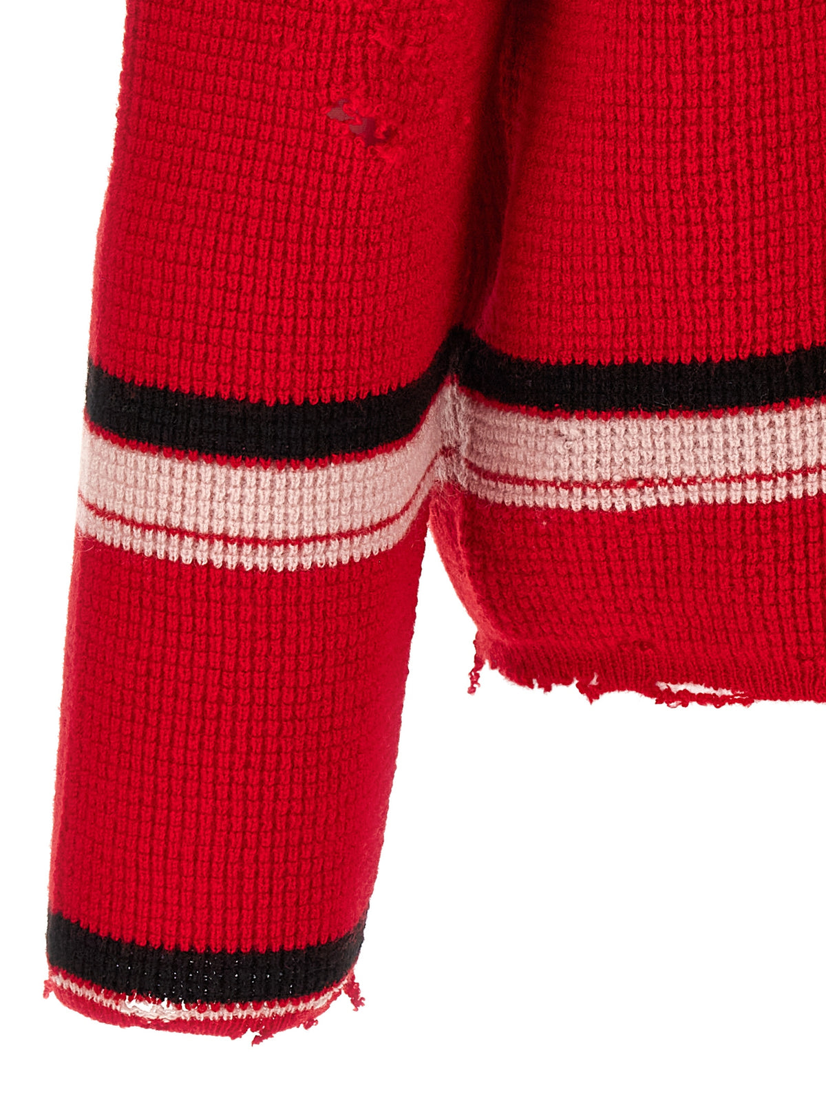 SECOND/LAYER Red Wool Cardigan
