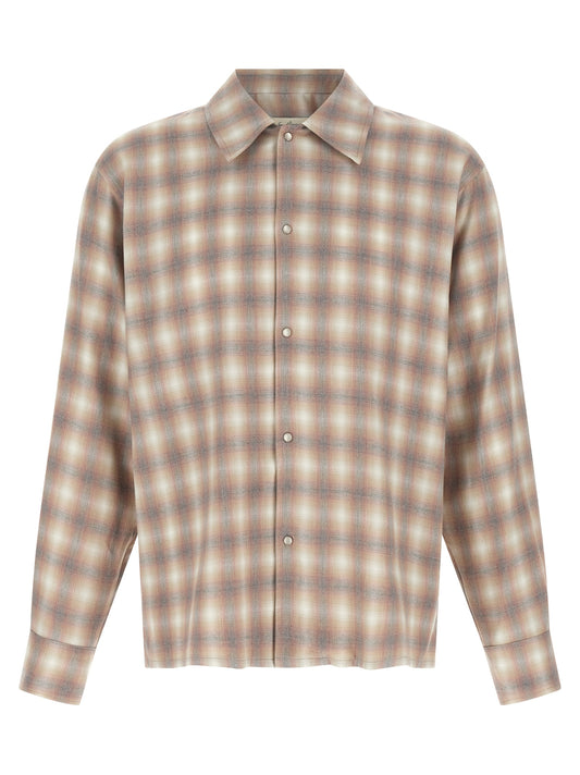 Shirt by SECOND/LAYER for men in cotton beige & patterned features an polished silhouette, showcasing a sophisticated and long-sleeve detail for a truly polished finish.
