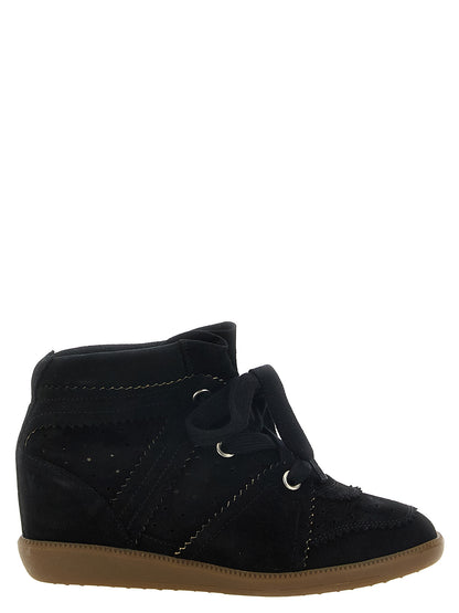 Isabel Marant Black Cowhide Wedge Sandals
