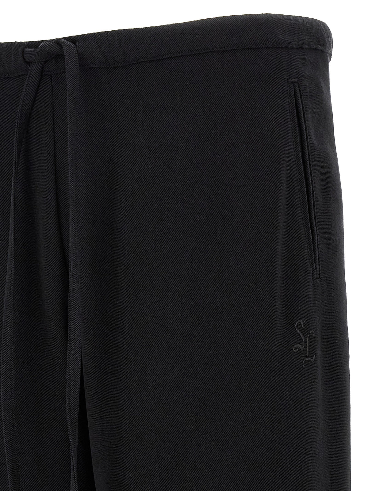 SECOND/LAYER Black Cotton-Like Casual Pants