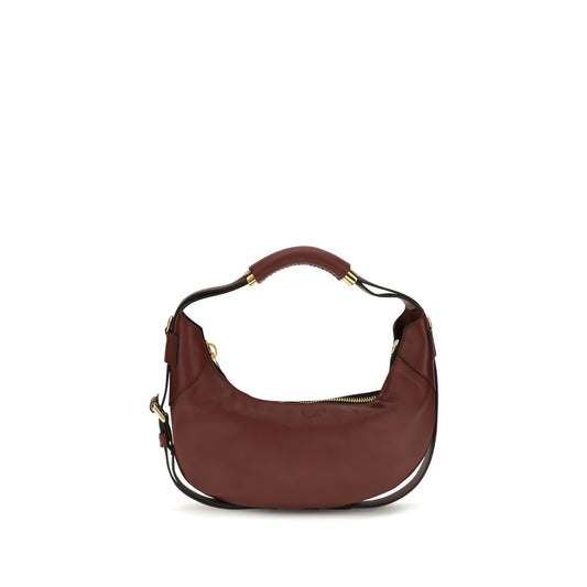 Shoulder Crescent Bag by Moschino for women in bos taurus calf leather bordeaux & signature features a effortless sophistication silhouette, secured by a zipper with ample and versatile shoulder-strap & handle for a effortless sophistication finish.