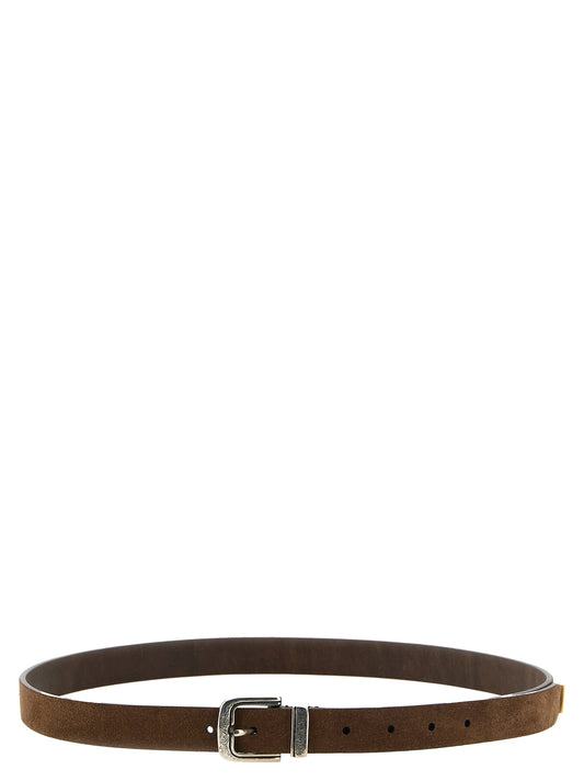 Belt by Brunello Cucinelli for men in bos taurus bull leather brown, silver & floral features a bohemian chic silhouette, showcasing the bohemian chic Bos Taurus Bull Leather Belt design with a sophisticated bohemian chic finish.