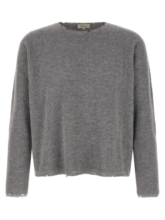Cardigan by SECOND/LAYER for men in cashmere gray features a dramatic silhouette, showcasing a sophisticated and dramatic detail for a timeless, premium look.