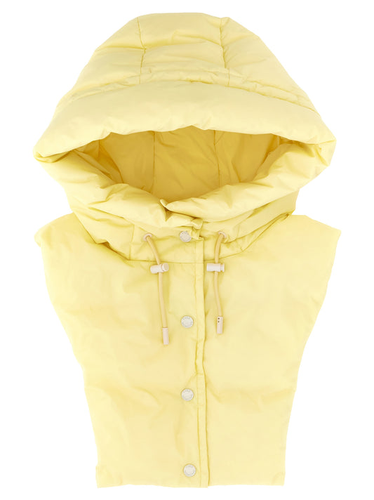 Hooded Baseball Cap by ARMY YVES SALOMON for women in polyamide military-green, multicolor & yellow presents a statuesque silhouette, artfully capturing the essence of the statuesque Polyamide Hooded Baseball Cap design for a sophisticated look.